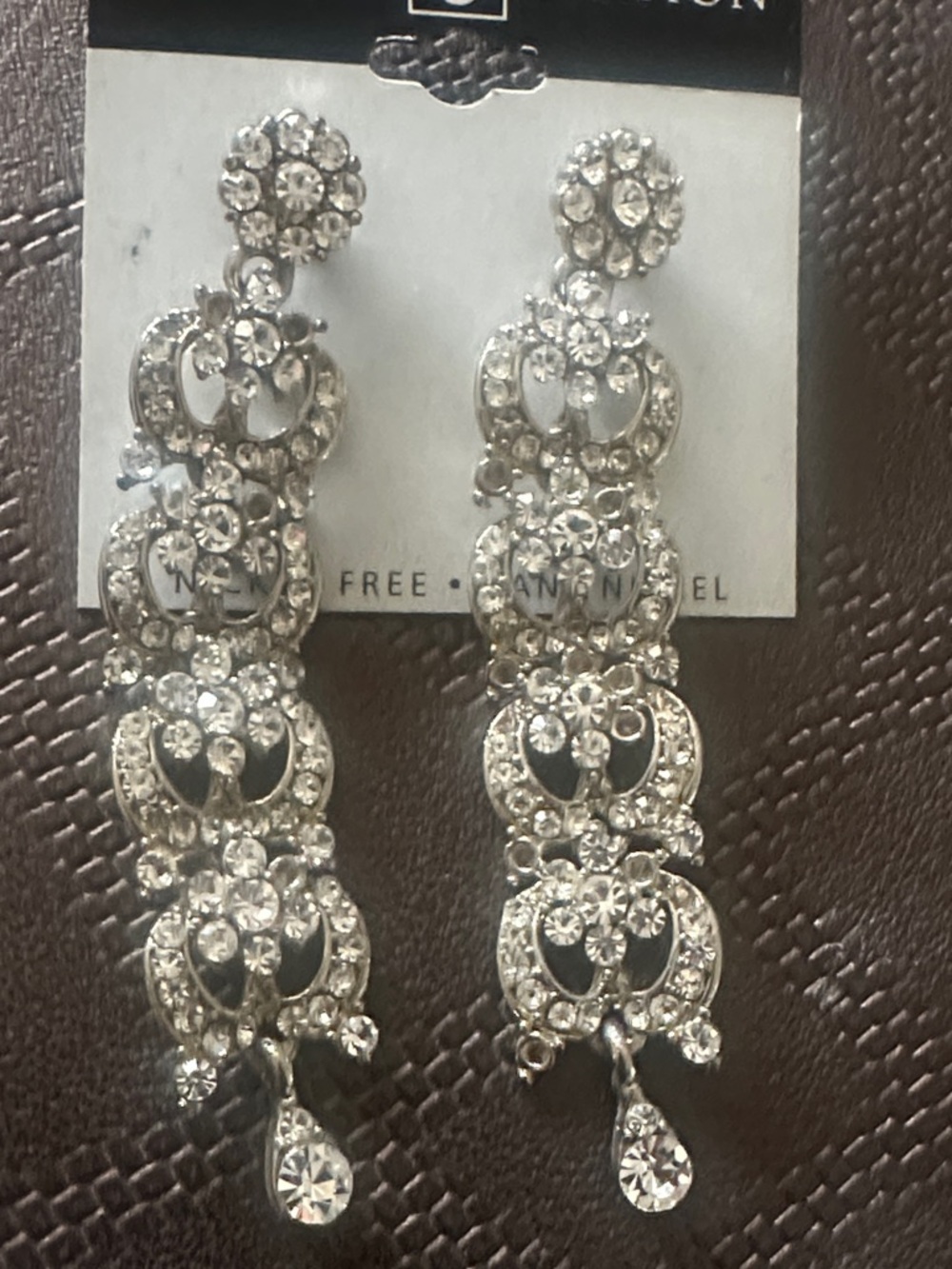Crystal Drop Chandelier Earrings - Silver Tone